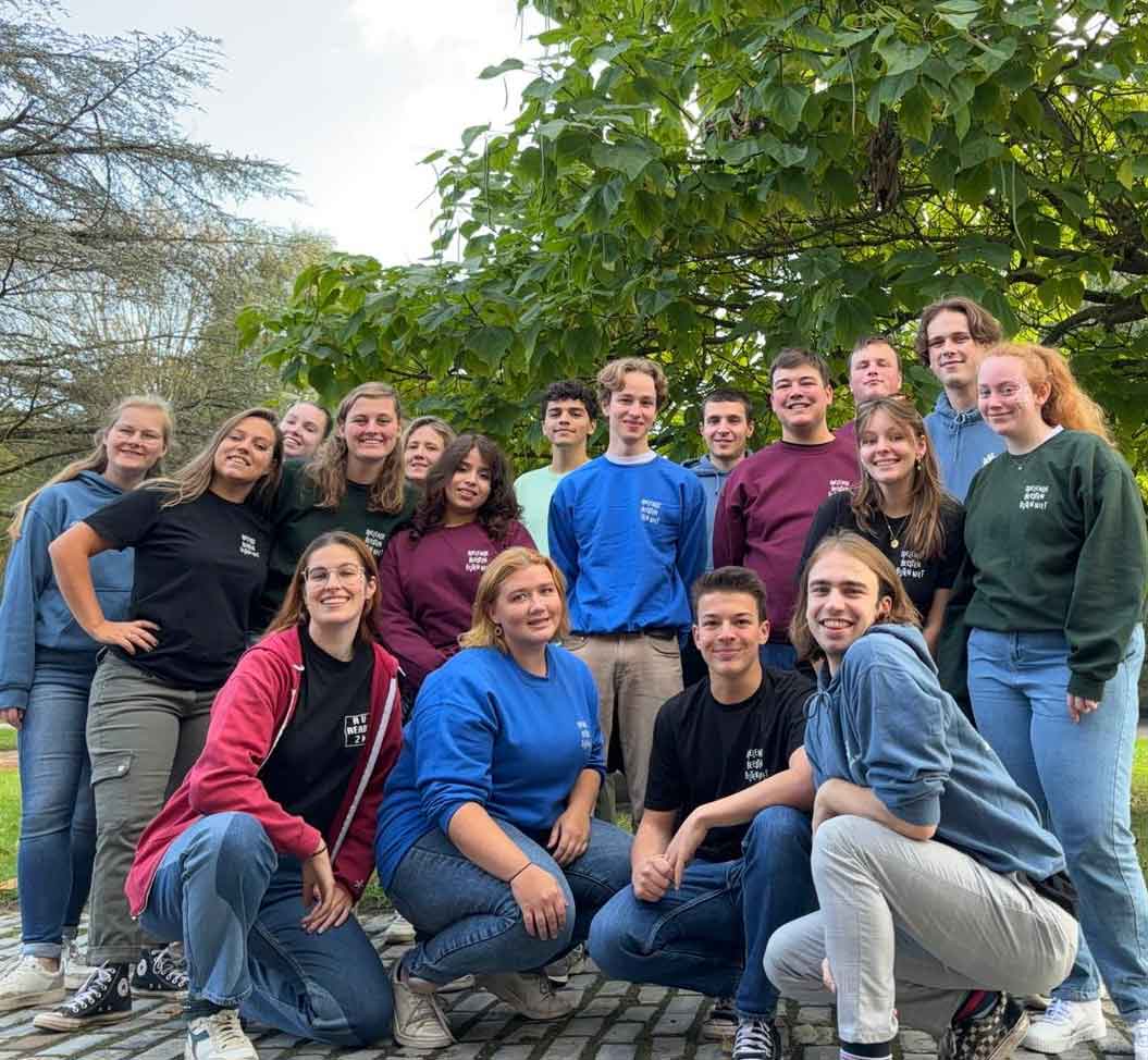 Leiding op een groepsfoto